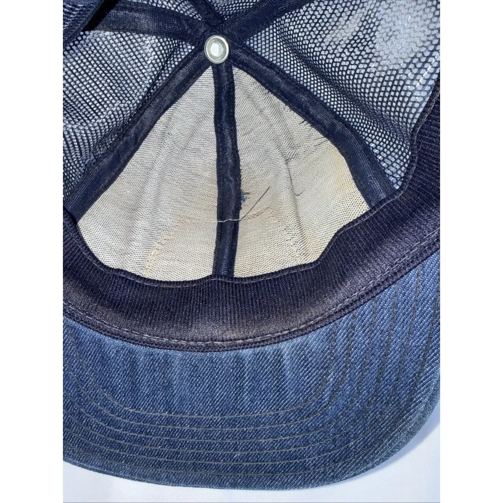 Vintage Carhartt Hat Blue Denim Centennial Patch SnapBack Cap USA 1989